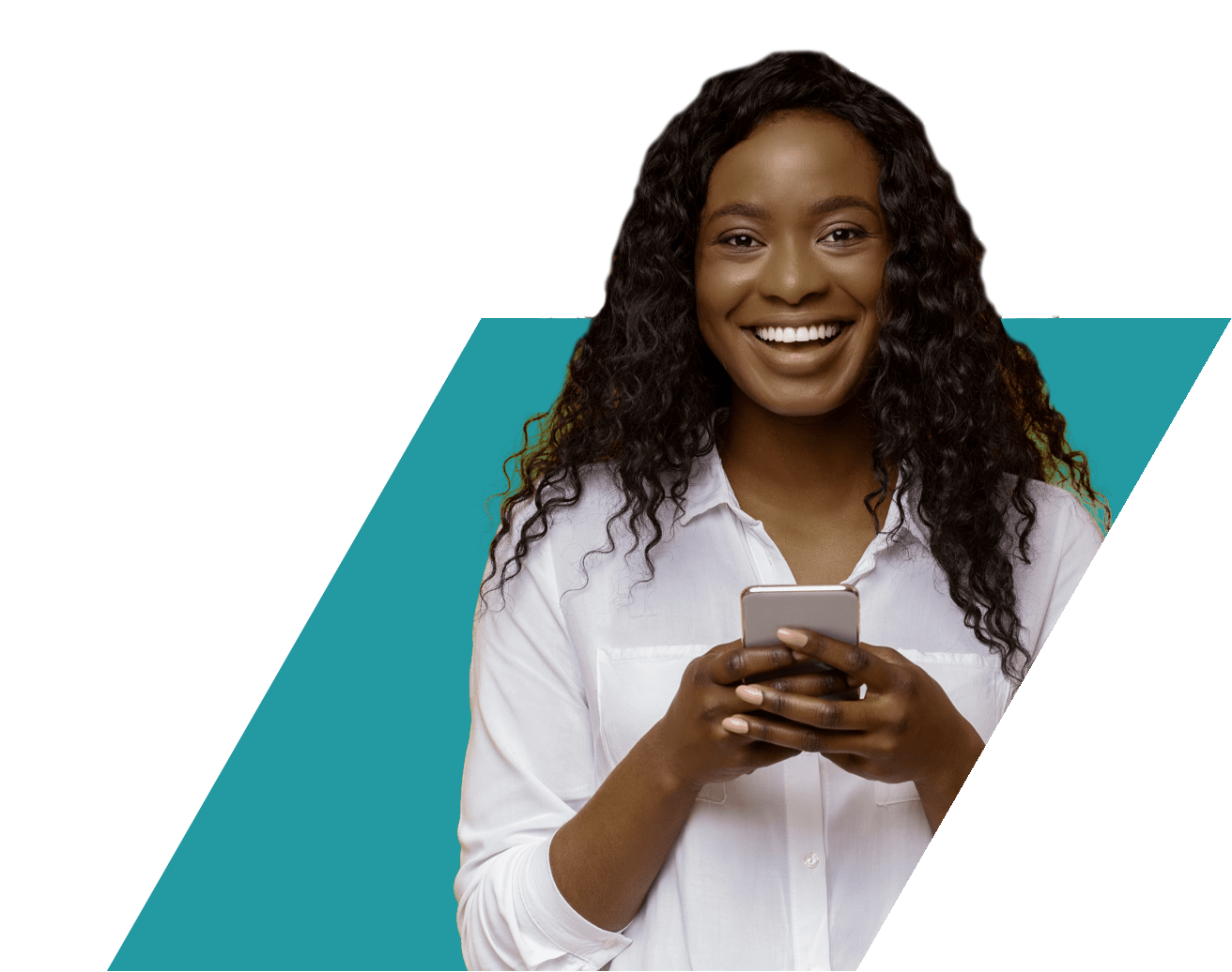 woman-phone-smiling-teal